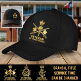 Personalized Canadian Veteran Custom Served Time Black Cap QTKH1190