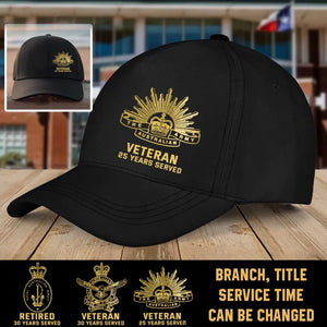 Personalized Australian Veteran Custom Served Time Black Cap QTKH1190