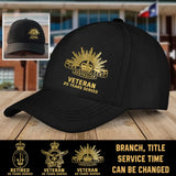 Personalized Australian Veteran Custom Served Time Black Cap QTKH1190