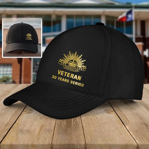 Personalized Australian Veteran Custom Served Time Black Cap QTKH1190