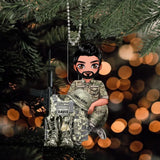 Personalized Army Solider Custom Name & Served Time Acrylic Ornament Printed KVH231197
