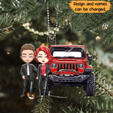 Personalized Couple Jeep Custom Name Christmas Gift Acrylic Ornament Printed VQ231199