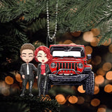 Personalized Couple Jeep Custom Name Christmas Gift Acrylic Ornament Printed VQ231199