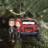 Personalized Couple Jeep Custom Name Christmas Gift Acrylic Ornament Printed VQ231199