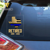 Personalized Thin Blue Line Retired US State Custom Served Times Decal Printed QTHN1009