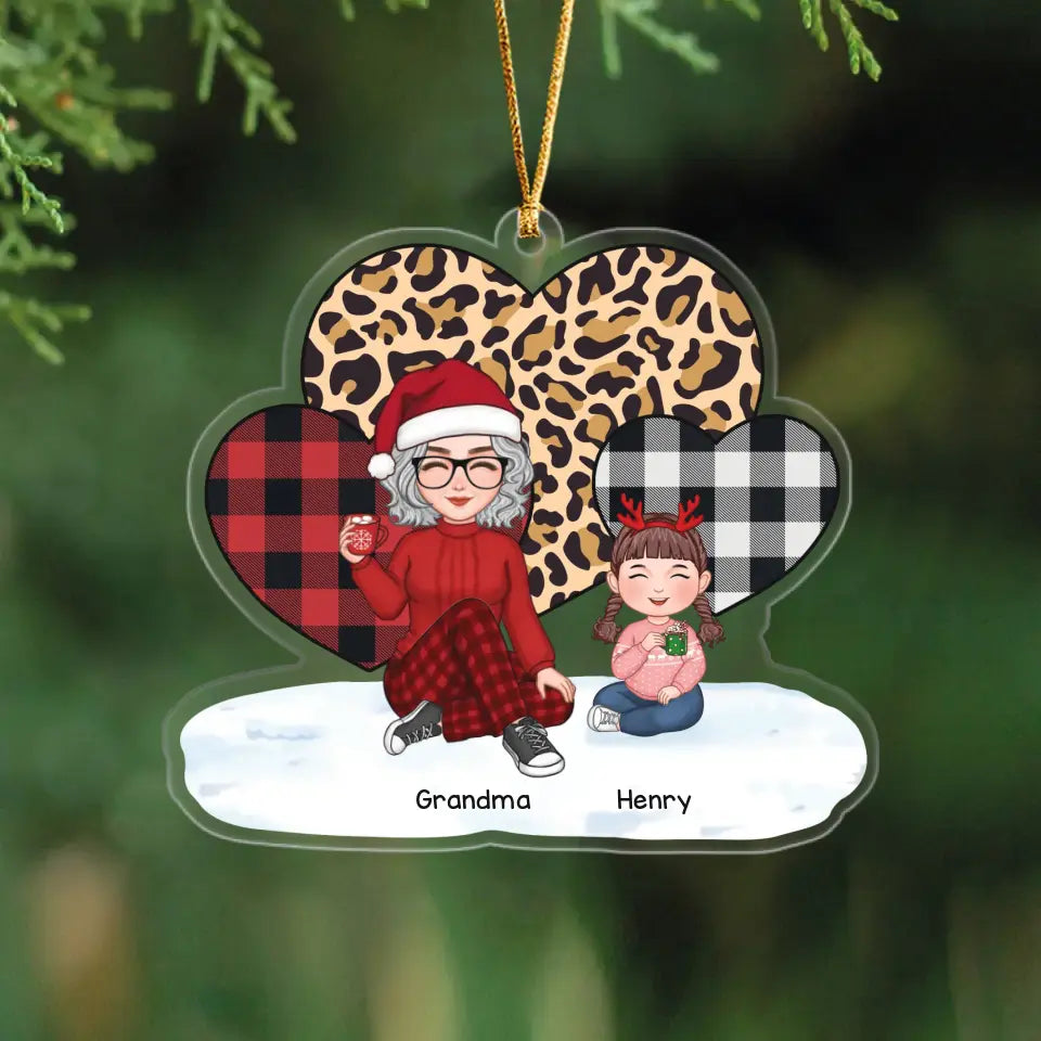 Personalized Grandma & Kids Custom Name Christmas Gift Acrylic Ornament Printed LDMLVA231177