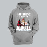 Personalized Happiness Is Being An Auntie Kid Names Christmas Gift Hoodie 2D Printed LVA231144