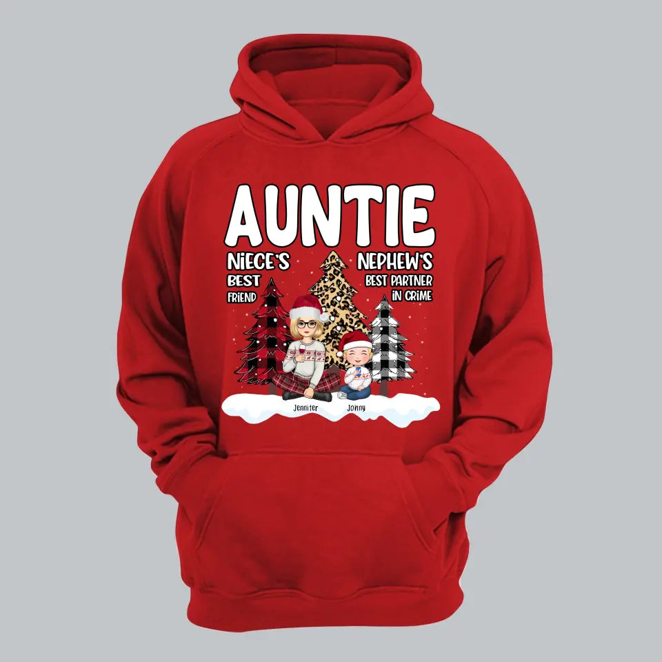 Personalized Auntie Niece's Best Friend Nephew's Best Partner In Crime Christmas Gift Hoodie 2D Printed HN231203