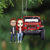 Personalized Couple Jeep Custom Name Christmas Gift Acrylic Ornament Printed VQ231199