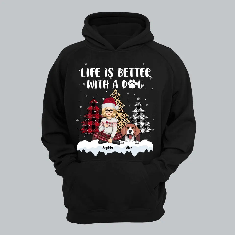 Personalized Life Is Better With Dogs Dog Christmas Gift Hoodie 2D Printed LDMKVH231204
