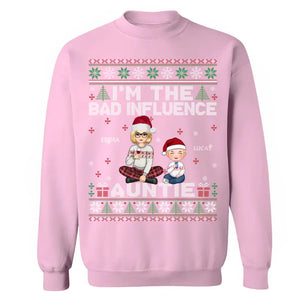 Personalized I'm The Bad Influence Auntie Christmas Gift Sweatshirt Printed LDMLVA231210