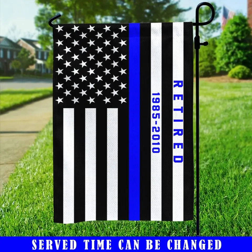 Personalized Retired US Police Served Time Garden Flag Printed KVH231233