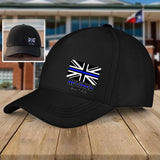 Personalized United Kingdom Thin Blue Line Retired Custom Served Times Black Cap QTHN1228