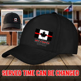 Personalized Canada Thin Red Line Retired Custom Served Times Black Cap QTHN1228