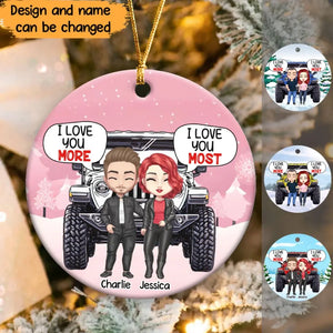 Personalized I Love You More Jeep Couple Ceramic Ornament Printed VQ231241
