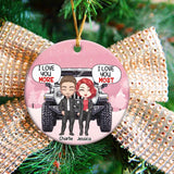 Personalized I Love You More Jeep Couple Ceramic Ornament Printed VQ231241