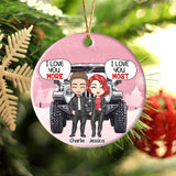 Personalized I Love You More Jeep Couple Ceramic Ornament Printed VQ231241