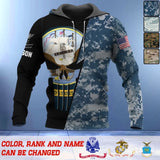Personalized Military Branch Veteran Custom Name Hoodie 3D Printed QTVQ1231