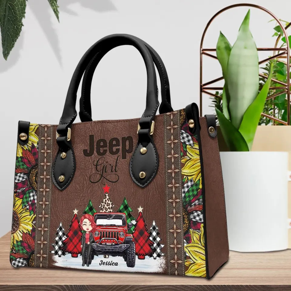 Personalized Jeep Girl Custom Name Christmas Gift Leather Bag Printed VQ231243