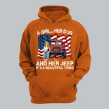Personalized A Girl Her Dogs And Her Jeep It's A Beautiful Thing Jeep Girl Hoodie 2D Printed LVA231240