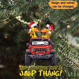 Personalized Couple Duck Jeep Ain't Nothing But A Jeep Thang Christmas Gift Acrylic Ornament Printed HN231252