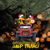 Personalized Couple Duck Jeep Ain't Nothing But A Jeep Thang Christmas Gift Acrylic Ornament Printed HN231252