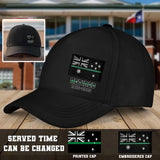 Personalized Australia Thin Green Line Retired Custom Served Times Black Cap QTHN1255