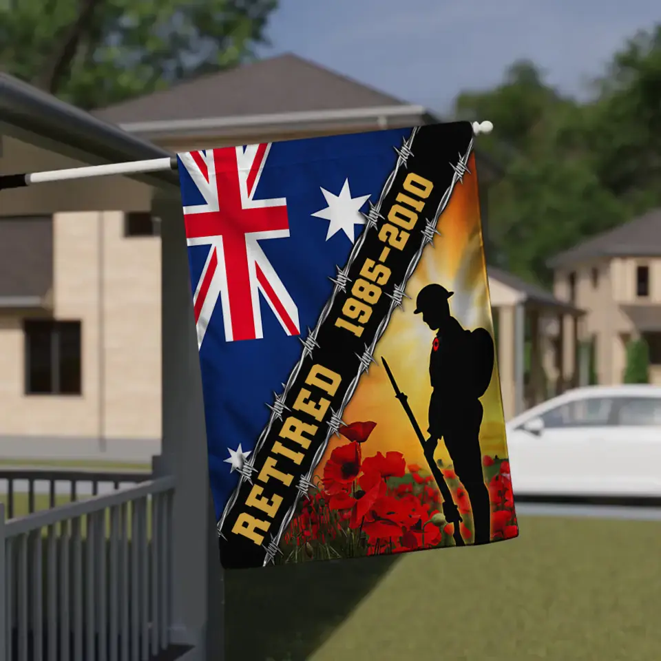 Personalized Retired Australian Veteran Garden Flag or House Flag Printed KVH231257