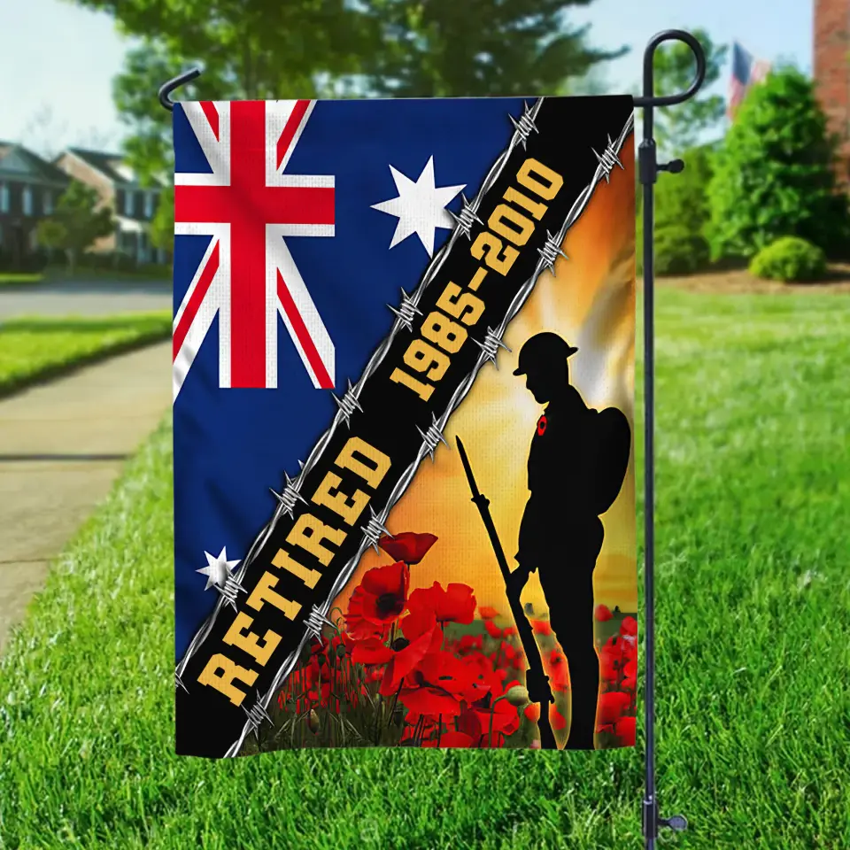 Personalized Retired Australian Veteran Garden Flag or House Flag Printed KVH231257