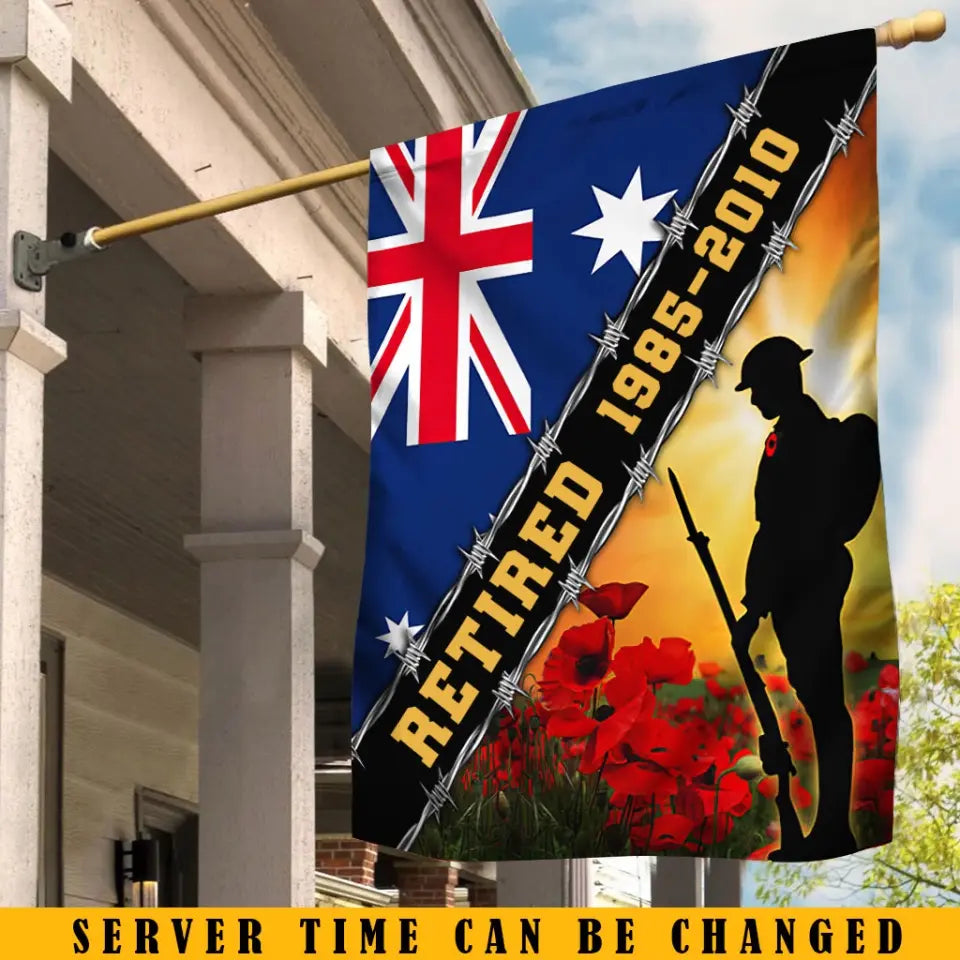 Personalized Retired Australian Veteran Garden Flag or House Flag Printed KVH231257