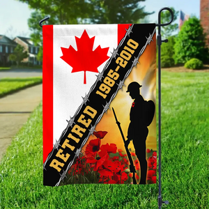 Personalized Retired Canadian Veteran Garden Flag or House Flag Printed KVH231257