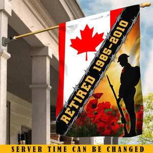 Personalized Retired Canadian Veteran Garden Flag or House Flag Printed KVH231257