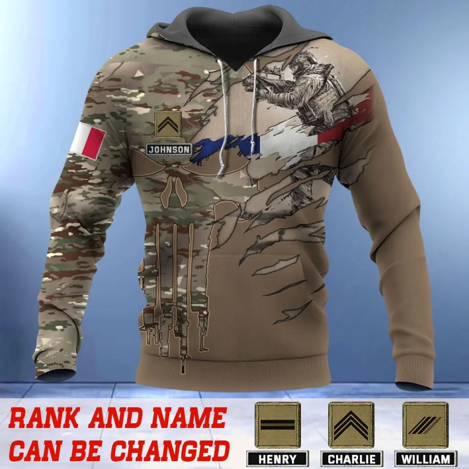 Personalized French Army Veteran Hoodie 3D Printed QTVQ1262
