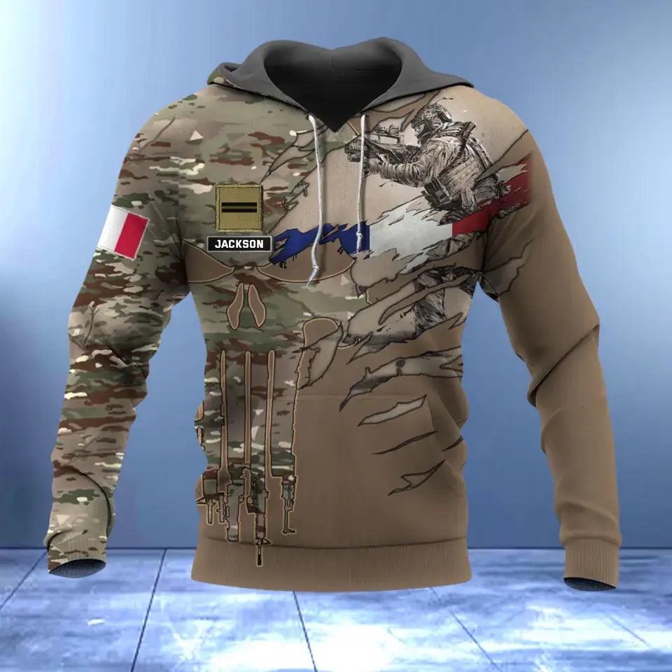 Personalized French Army Veteran Hoodie 3D Printed QTVQ1262