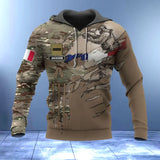 Personalized French Army Veteran Hoodie 3D Printed QTVQ1262