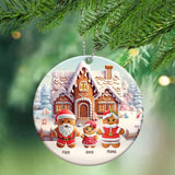 Personalized Family Snow House Christmas Gift Ceramic Ornament Printed MTHN231266