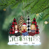 Personalized Wine Sisters Christmas Tree Xmas Gift Acrylic Ornament Printed HN231278