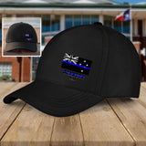 Personalized Australia Thin Blue Line Flag Custom Name Black Cap QTHN1281