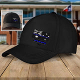 Personalized Australia Thin Blue Line Flag Custom Name Black Cap QTHN1281