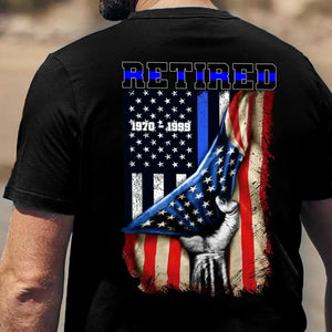 Personalized Thin Blue Line Retired T-shirt Printed QTVQ1300