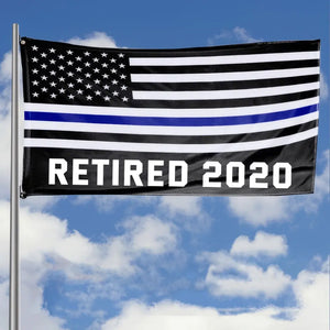 Personalized Retired US Police House Flag or Garden Flag Printed KVH231290