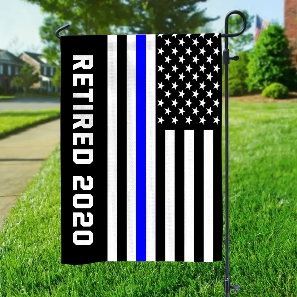 Personalized Retired US Police House Flag or Garden Flag Printed KVH231290