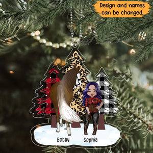 Personalized Horse Girl Christmas Tree Christmas Gift Acrylic Ornament Printed HN231306