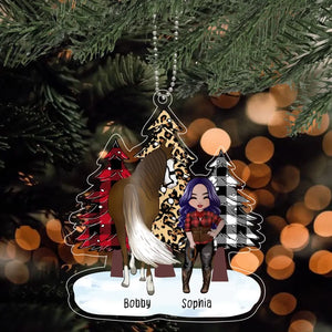 Personalized Horse Girl Christmas Tree Christmas Gift Acrylic Ornament Printed HN231306