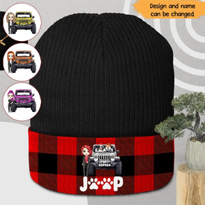 Personalized Jeep Girl & Dogs Beanie 3D Printed MTHN231309