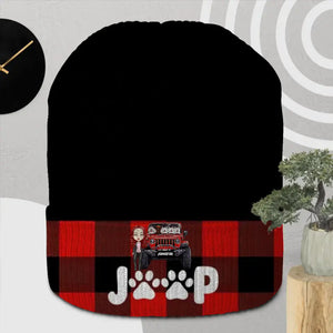 Personalized Jeep Girl & Dogs Beanie 3D Printed MTHN231309