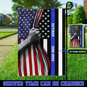 Personalized Retired US Police Garden Flag Printed QTHN231317