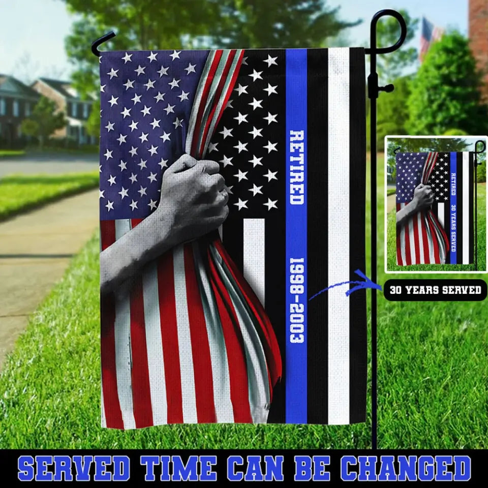 Personalized Retired US Police Garden Flag Printed QTHN231317