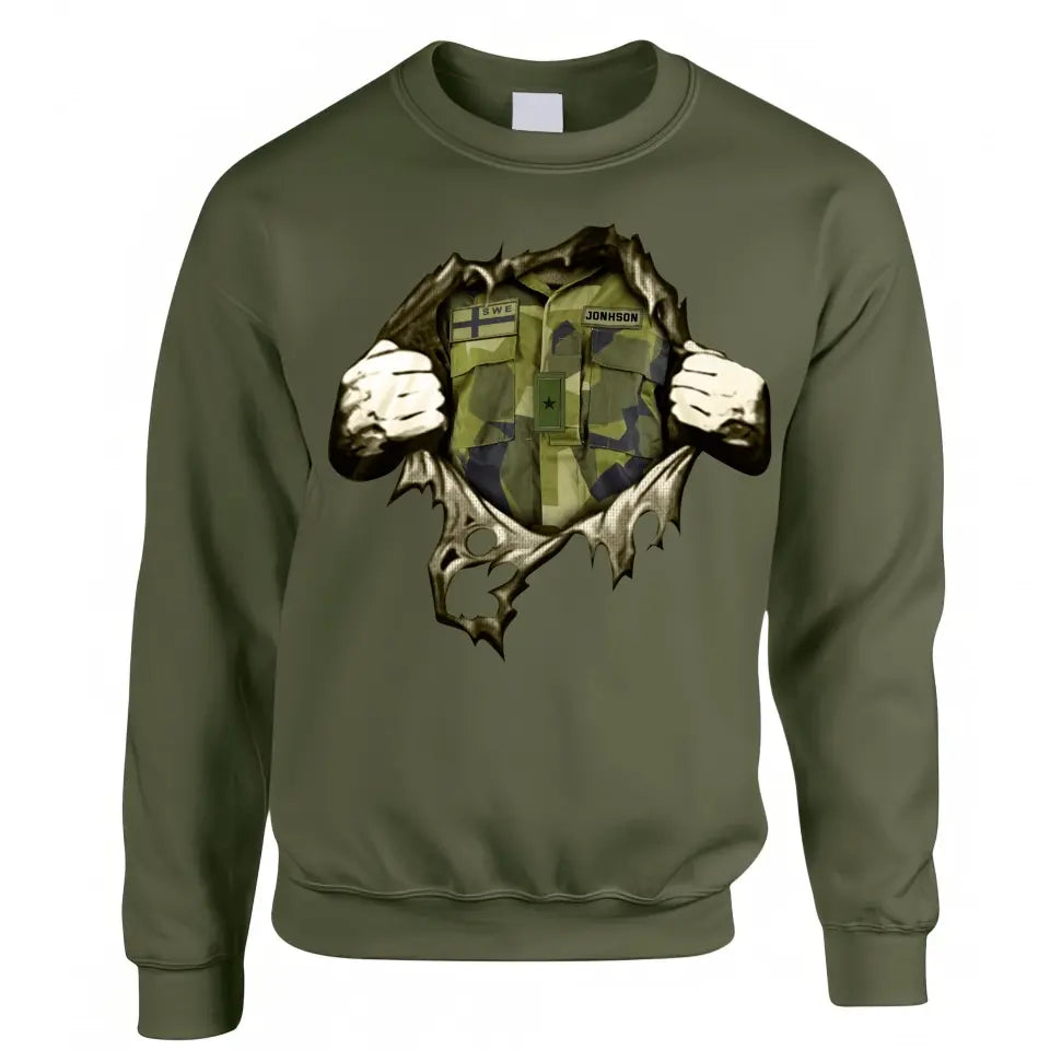 Personalized Swedish Veteran Rank Camo Sweatshirt Printed KVH231318