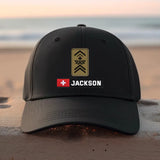 Personalized Swiss Military Veteran Embroidered Black Cap QTVQ1307